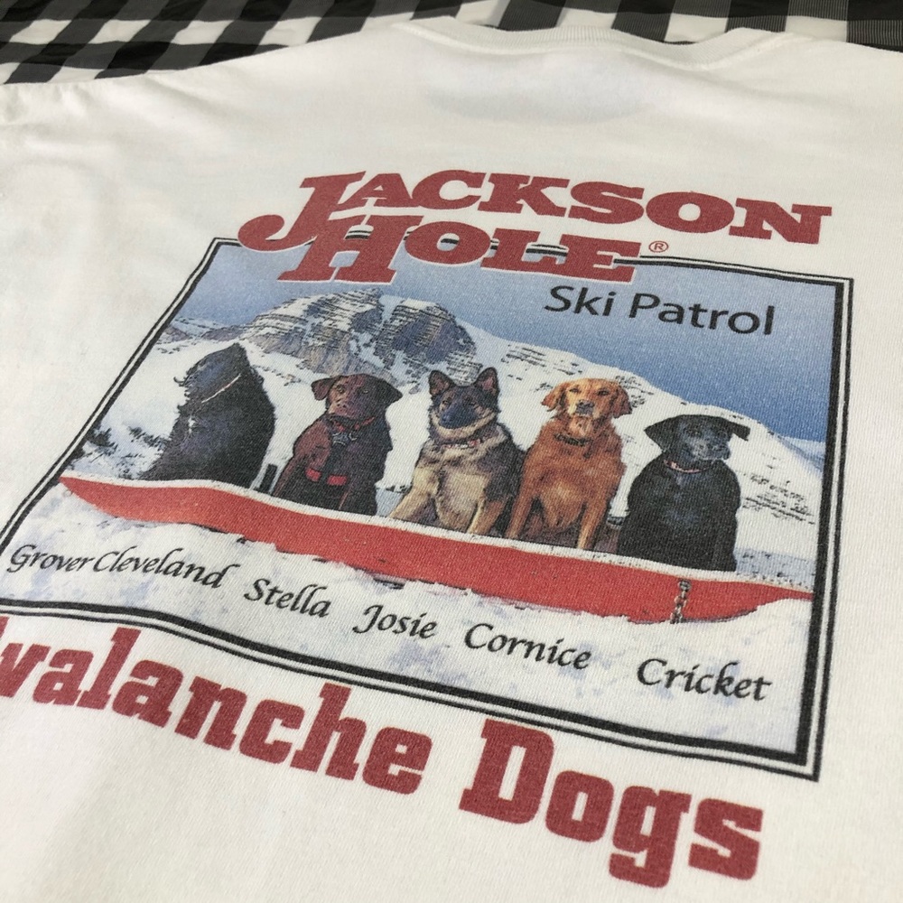 Avalanche Dog Ski Patrol Jackson Hole Wyoming Tee - Picture 5 of 10